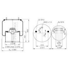 PERNA AER BPW 36K 881MB CU PISTON METALIC Vibracoustic V1DK32X9