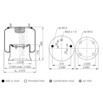 PERNA AER 1D28F3 SCHMITZ CU PISTON METAL Phoenix 1D28F1