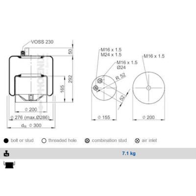 PERNA AER ACTROS 4390NP22 CU PISTON METAL Phoenix 1KF212