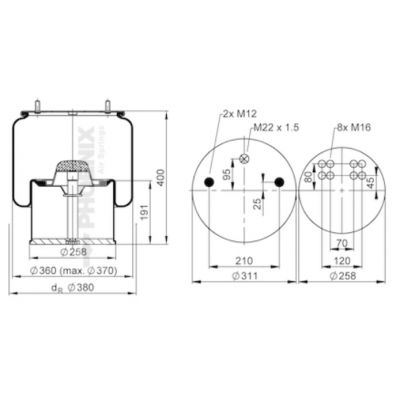 PERNA AER BPW 36K 881MB CU PISTON METALIC Vibracoustic V1DK32X9