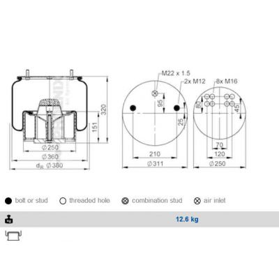 PERNA AER BPW 36K CU PISTON PLASTIC Phoenix 1DK32K2