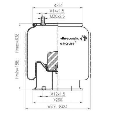 PERNA AER HENDRICKSON/ACTROS MP2 CU PISTON Vibracoustic V1DK258747