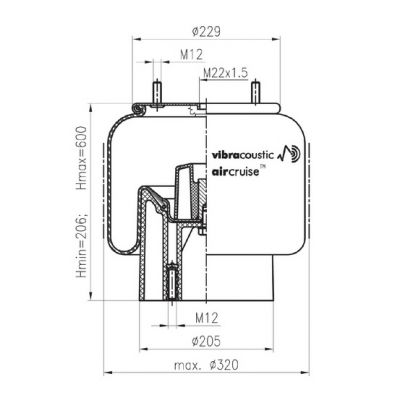 PERNA AER MERCEDES / MERITOR Vibracoustic V1DK21A4