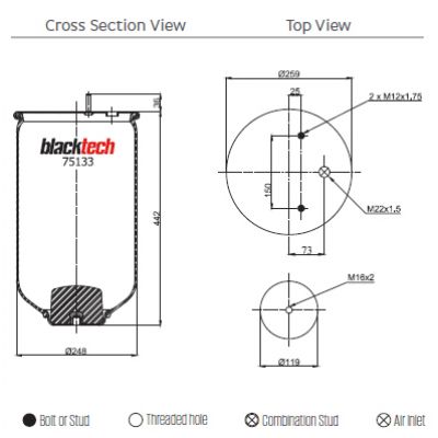 PERNA AER SAF 4022NP05 FARA PISTON Blacktech RML75133