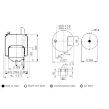 PERNA AER FATA/SPATE VOLVO FH 6607NP01 (piston 170mm) Phoenix 1DF17A1