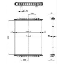 Radiator fara rama BOVA, IRISBUS AXER NRF 549700